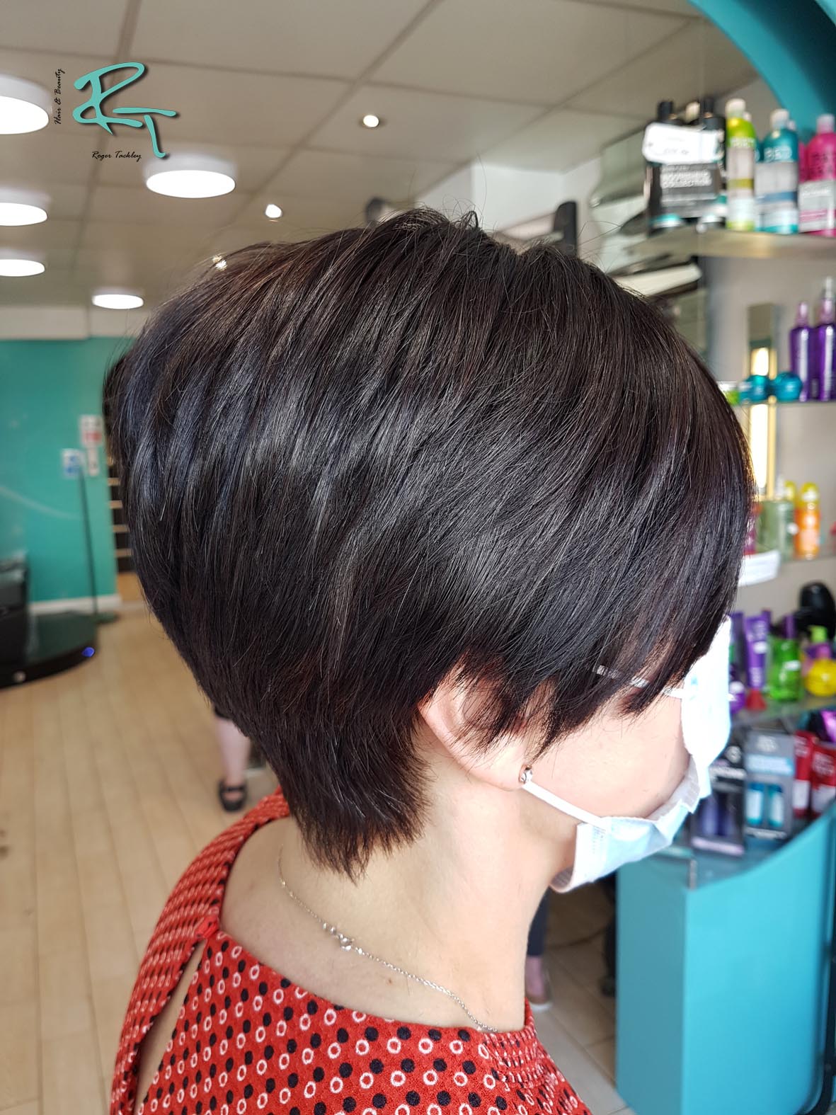 short sleek dark bob