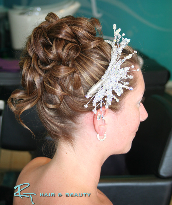 bridal hair with sparkling hair accessory